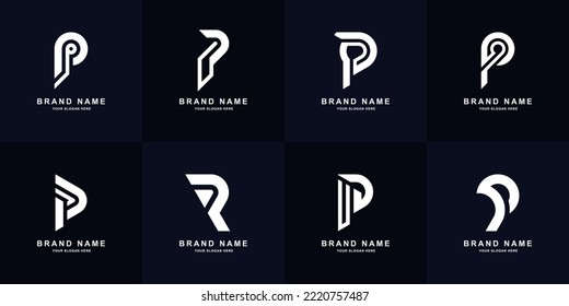 Collection letter P or PP monogram logo design