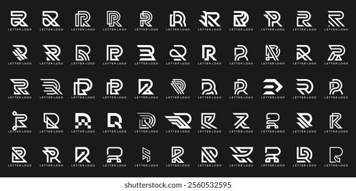 collection of letter R logo design, icon vector business for fashion technology.