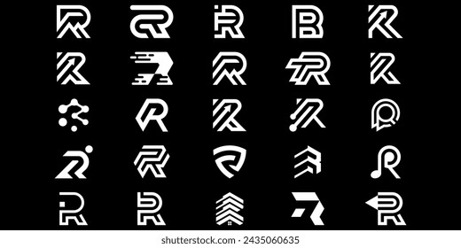 collection of letter R monogram designs, icons for consulting and financial business