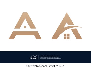 Collection of letter A real estate logo designs.