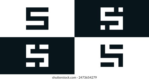 Collection of letter S logo square shape. Premium Vector