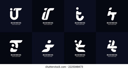 Collection letter iT or Ti monogram logo design