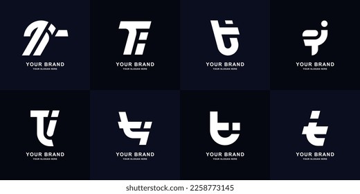 Collection letter Ti or iT monogram logo design