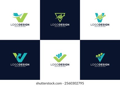 Collection of letter V business logo design