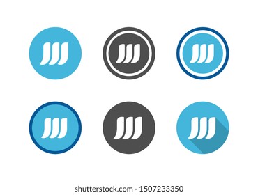 Collection of letter W Symbol, Initial W logo icon set - Vector