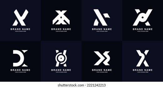 Collection letter X monogram logo design