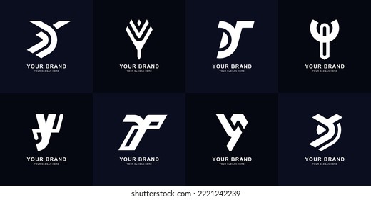 Diseño del logotipo de la letra de colección Y en monograma