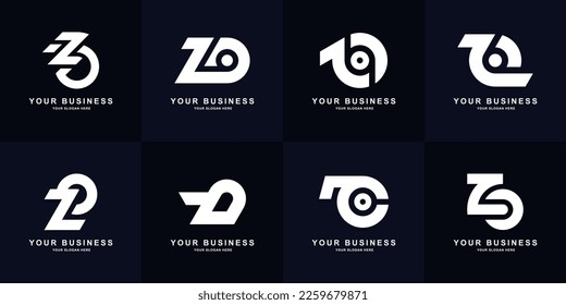 Diseño del logotipo de la letra de colección ZO o OZ en monograma