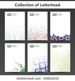 Collection of Letterheads for Your Business - Six Nice and Simple Design Template with Different Patterns