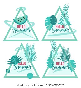 Collection of lettering hello summer 