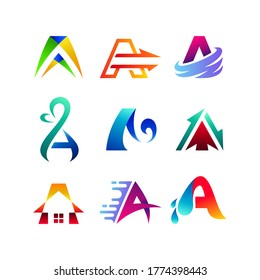 collection of letters A logo design