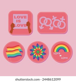 A collection of LGBTQ community symbol labels