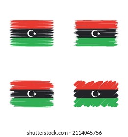 Collection of Libya flag brush