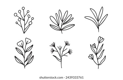 Collection of light bulb in doodle style. Hand drawn vector art.