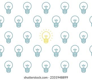 collection of light bulb with effective thinking concept background vector 