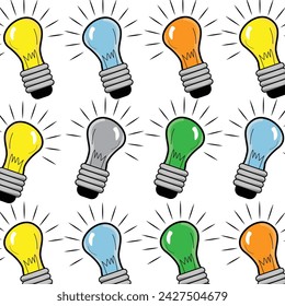 Collection of light bulbs vector PNG