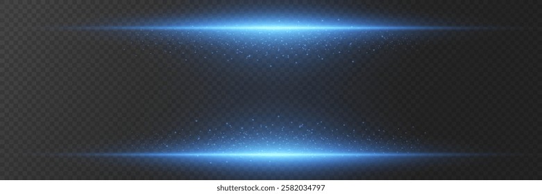 Collection of light flares and laser horizontal lines of light.