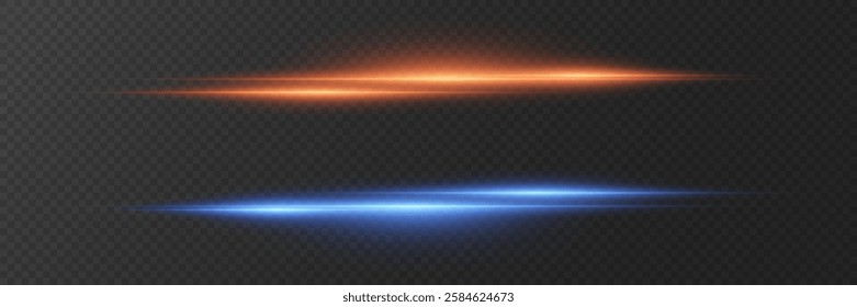 Collection of light flares and laser horizontal lines of light.