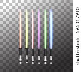Collection of Light Futuristic Swords. Design Elements for Your Projects. Vector illustration.