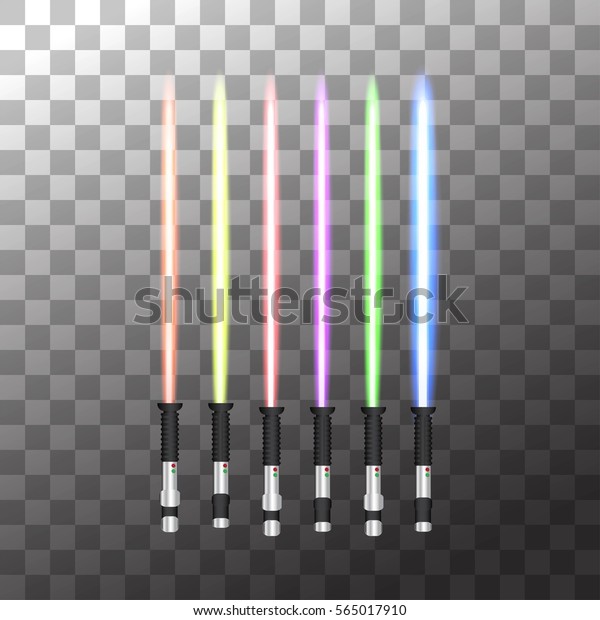 Collection of Light Futuristic\
Swords. Design Elements for Your Projects. Vector\
illustration.