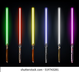 Collection Light Futuristic Swords Vector Illustration Stock Vector ...