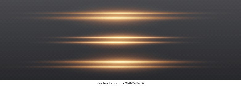 Colección de efectos Horizontales de luz y destellos de línea.