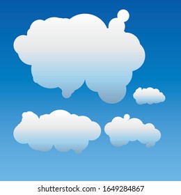 Collection de formes Cloud Bleu Clair avec Icône Forme Différente
