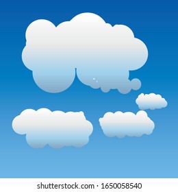 Collection de formes Cloud Bleu Clair avec Icône Forme Différente