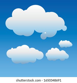 Collection de formes Cloud Bleu Clair avec Icône Forme Différente