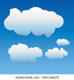 Collection de formes Cloud Bleu Clair avec Icône Forme Différente