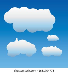 Collection de formes Cloud Bleu Clair avec Icône Forme Différente