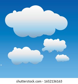Collection de formes Cloud Bleu Clair avec Icône Forme Différente