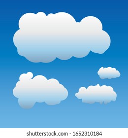 Collection de formes Cloud Bleu Clair avec Icône Forme Différente