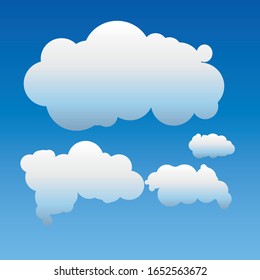 Collection de formes Cloud Bleu Clair avec Icône Forme Différente