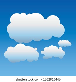 Collection de formes Cloud Bleu Clair avec Icône Forme Différente