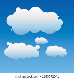 Collection de formes Cloud Bleu Clair avec Icône Forme Différente