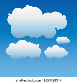 Collection de formes Cloud Bleu Clair avec Icône Forme Différente