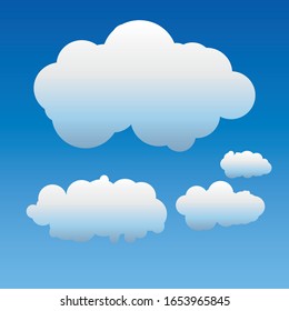Collection de formes Cloud Bleu Clair avec Icône Forme Différente