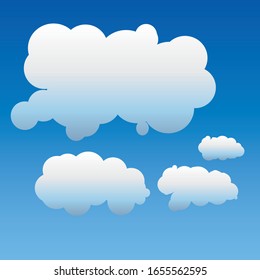 Collection de formes Cloud Bleu Clair avec Icône Forme Différente