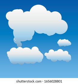 Collection de formes Cloud Bleu Clair avec Icône Forme Différente