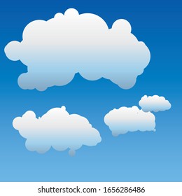 Collection de formes Cloud Bleu Clair avec Icône Forme Différente