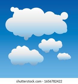 Collection de formes Cloud Bleu Clair avec Icône Forme Différente