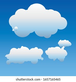 Collection de formes Cloud Bleu Clair avec Icône Forme Différente