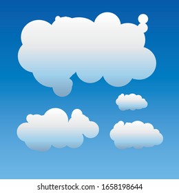 Collection de formes Cloud Bleu Clair avec Icône Forme Différente