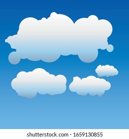 Collection de formes Cloud Bleu Clair avec Icône Forme Différente