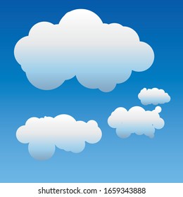 Collection de formes Cloud Bleu Clair avec Icône Forme Différente