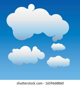 Collection de formes Cloud Bleu Clair avec Icône Forme Différente