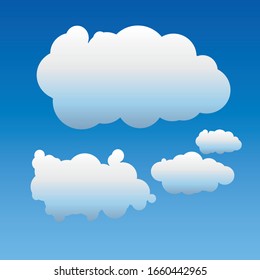 Collection de formes Cloud Bleu Clair avec Icône Forme Différente