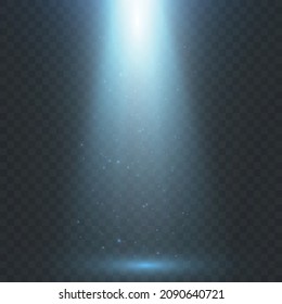 Collection of light vector rays isolated on transparent background. Vector set of light spotlights.
