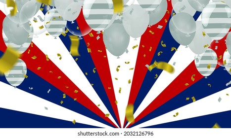 Collection of light white and gray  balloons flying in a row. Isolated on background